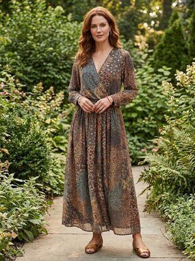 spring floral dresses for women Bloom Dress M Cocktail dresses Smooth floral ESSENTIALS-SUMMER Size:60 inches Embroidered Floral Smocked Maxi